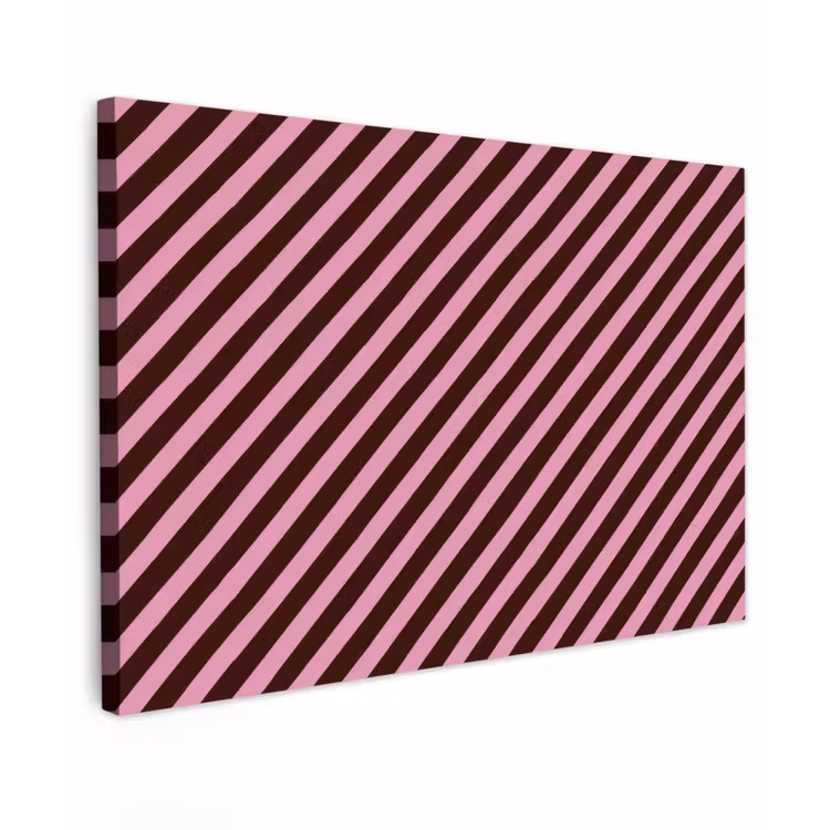 Strepen - Roze - Bruin canvas 2cm klein 34 -z3d