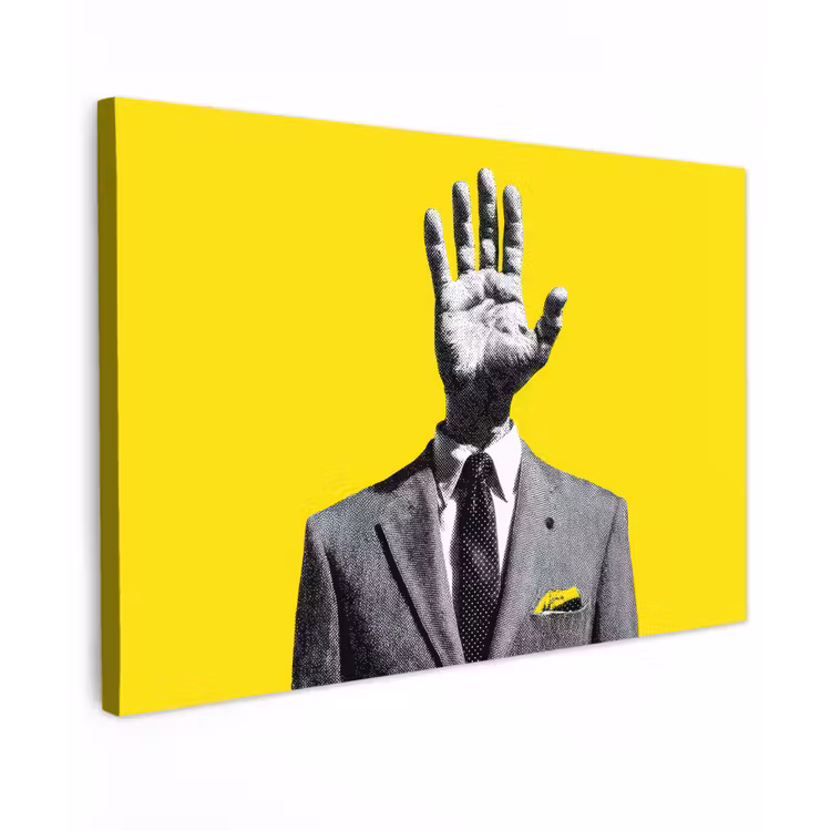 Pak - Hand - Geel canvas 2cm klein -z3d