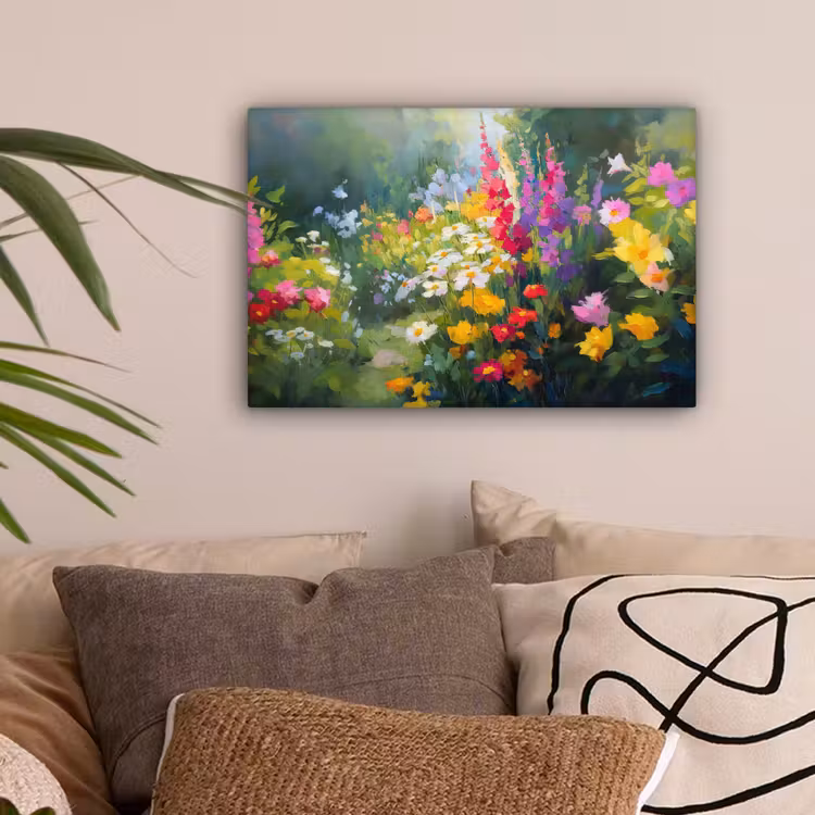 Zomertuin - Sfeervol - Bloemen canvas 2cm klein -sfeer1