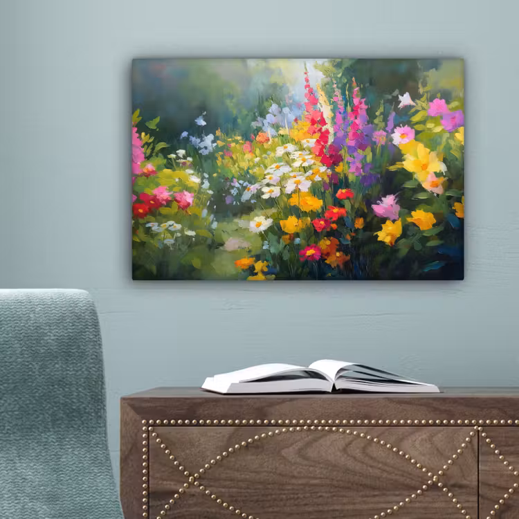 Zomertuin - Sfeervol - Bloemen canvas 2cm klein -sfeer4