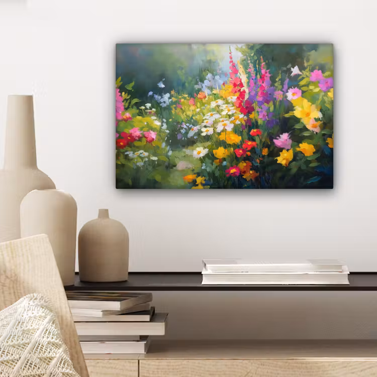 Zomertuin - Sfeervol - Bloemen canvas 2cm klein -sfeer6
