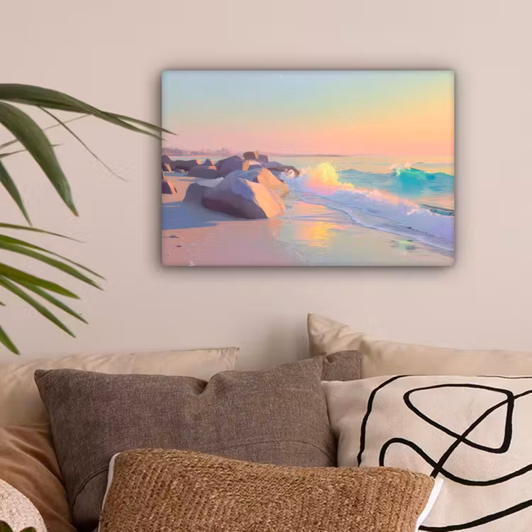Zomerlicht - Strand - Fonkelende accenten canvas 2cm klein -sfeer1