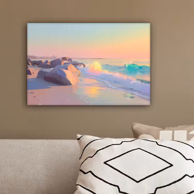 Zomerlicht - Strand - Fonkelende accenten canvas 2cm klein -sfeer3