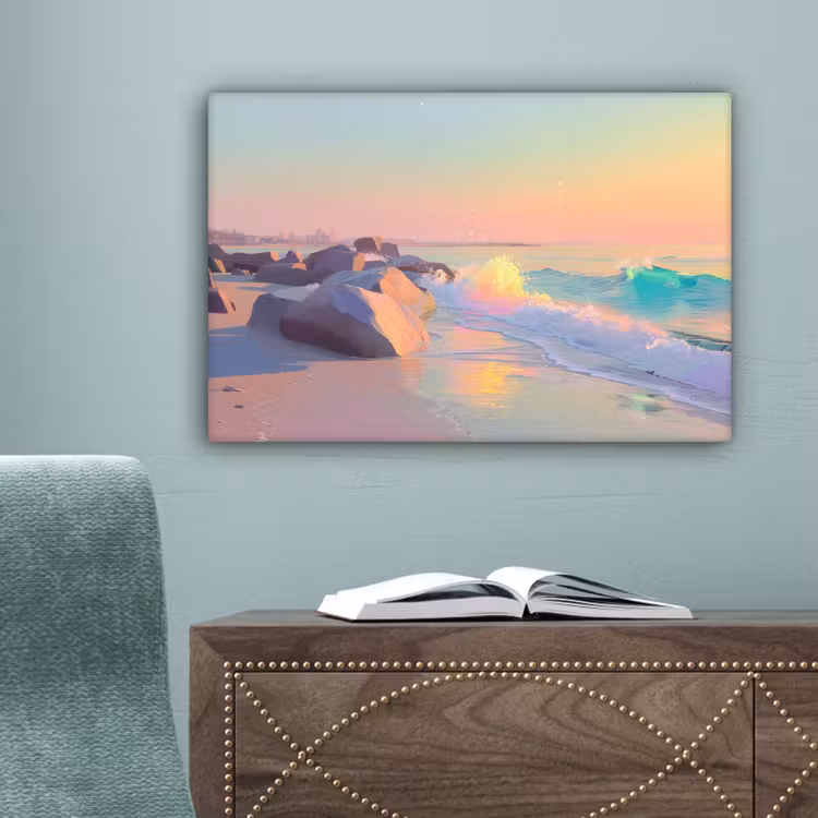 Zomerlicht - Strand - Fonkelende accenten canvas 2cm klein -sfeer4