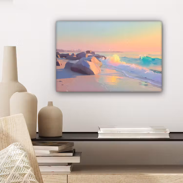 Zomerlicht - Strand - Fonkelende accenten canvas 2cm klein -sfeer6