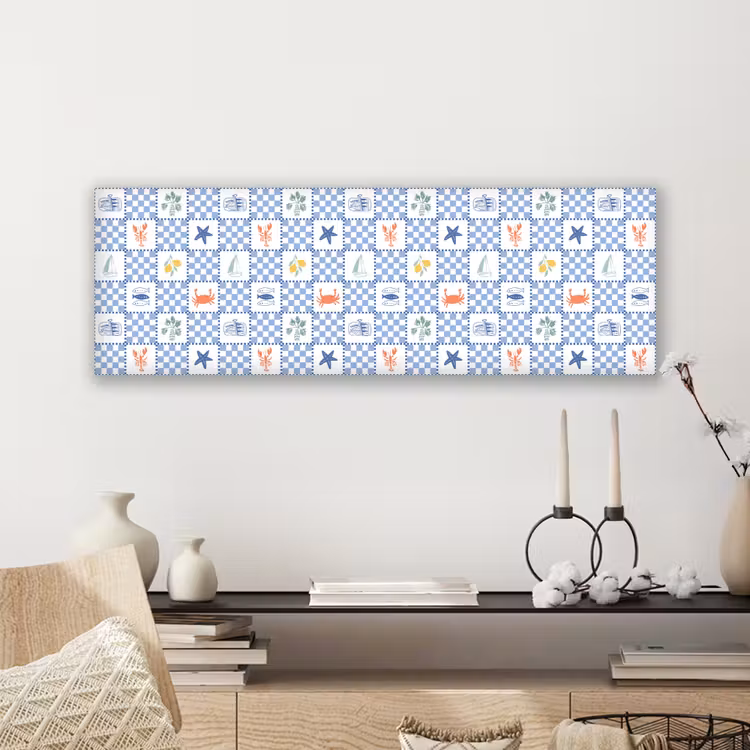 Zee - Sfeer- Mozaïek - Blauw canvas 2cm klein 828 -sfeer6