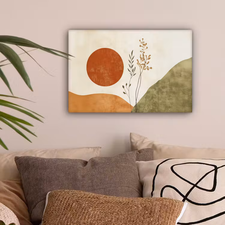 Zon - Abstract - Takken - Oranje canvas 2cm klein -sfeer1