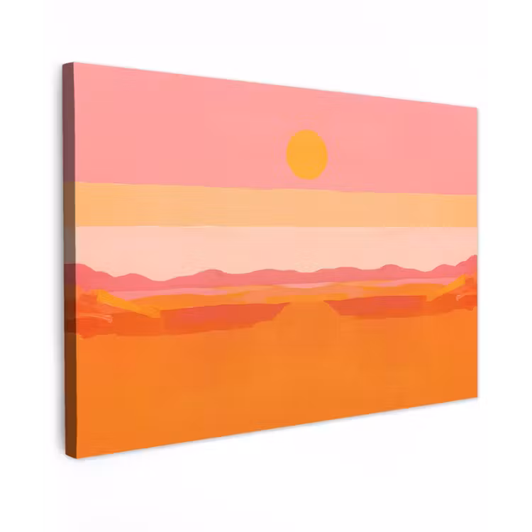 Zon - Abstract - Landschap - Oranje canvas 2cm klein -z3d