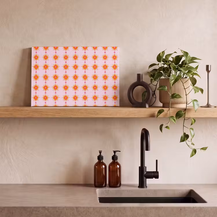 Zon - Motief - Roze canvas 2cm klein 34 -sfeer3
