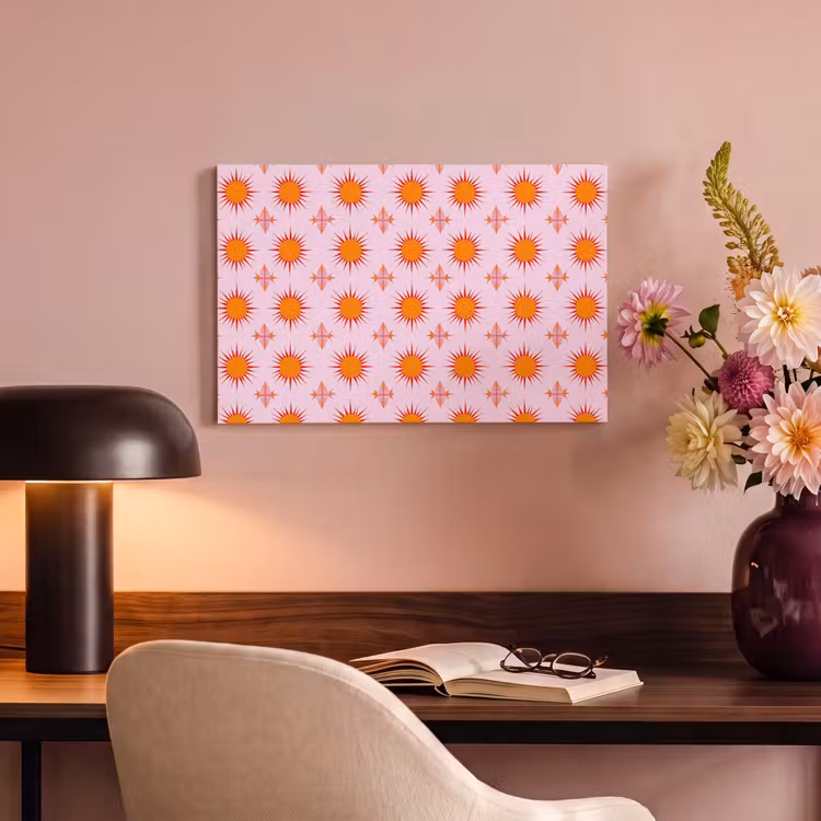 Zon - Patroon - Roze canvas 2cm klein 34 -sfeer4