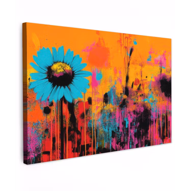 Zonnebloemen - Abstract - Oranje canvas 2cm klein -z3d