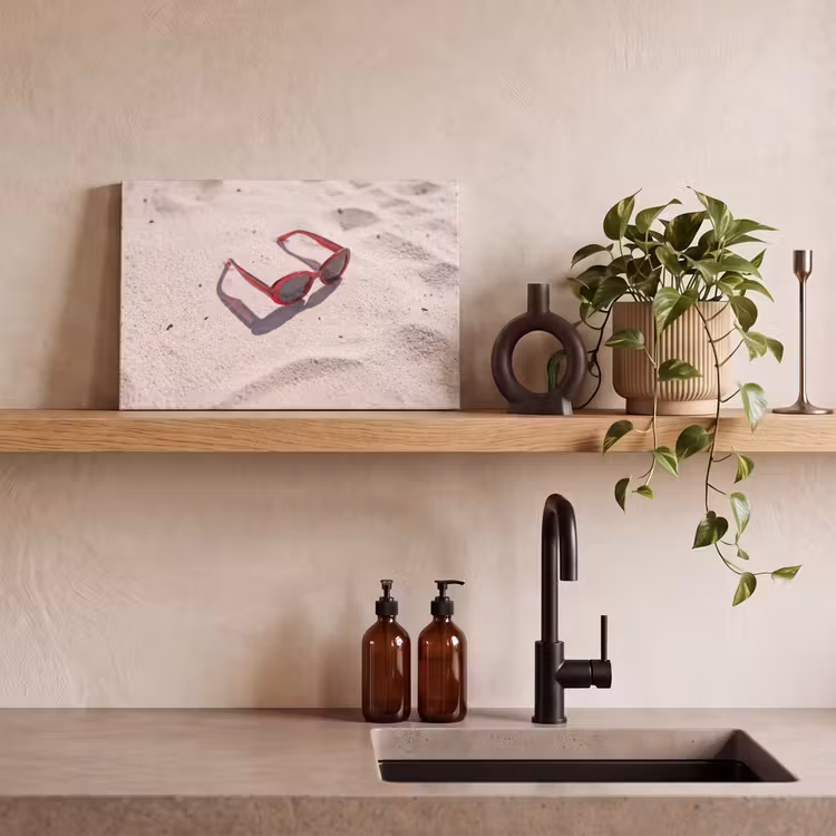 Zonnebril - Strand - Vakantie - Rood canvas 2cm klein -sfeer3