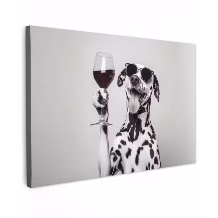 Zonnebril - Dalmatiër - Wijnglas - Tong canvas 2cm klein -z3d