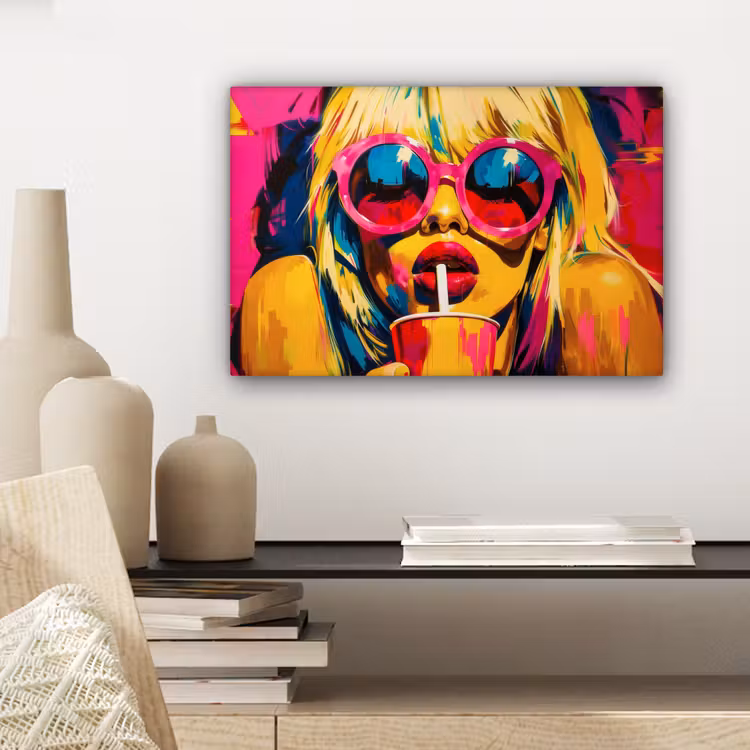 Zonnebril - Roze - Vrouw - Rietje canvas 2cm klein -sfeer6