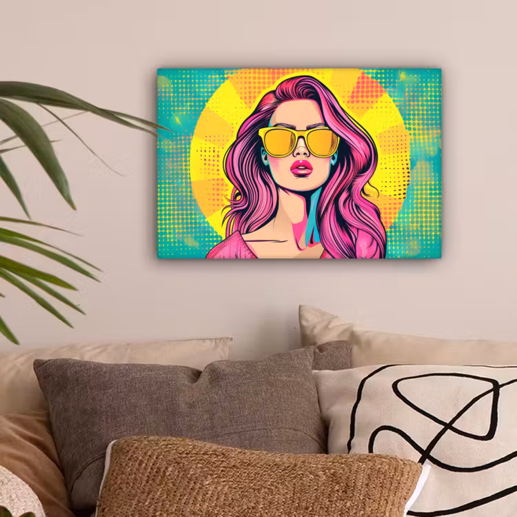 Zonnebril - Vrouw - Zonnig - Geel canvas 2cm klein -sfeer1