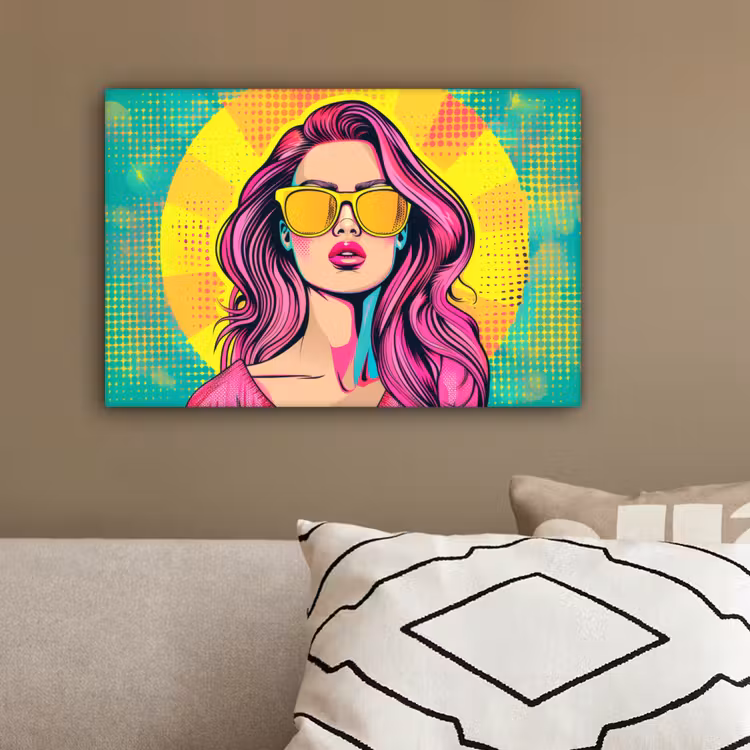 Zonnebril - Vrouw - Zonnig - Geel canvas 2cm klein -sfeer3