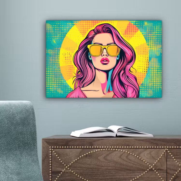 Zonnebril - Vrouw - Zonnig - Geel canvas 2cm klein -sfeer4