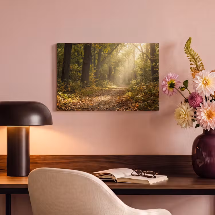Zonlicht - Bospad - Bomen canvas 2cm klein -sfeer4