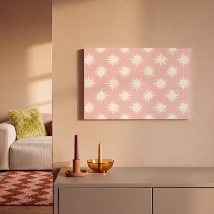 Zonnen - Patroon - Roze canvas 2cm klein 34 -sfeer1