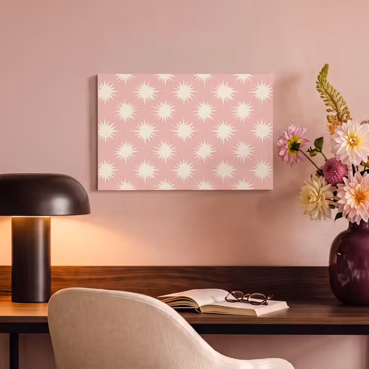 Zonnen - Patroon - Roze canvas 2cm klein 34 -sfeer4