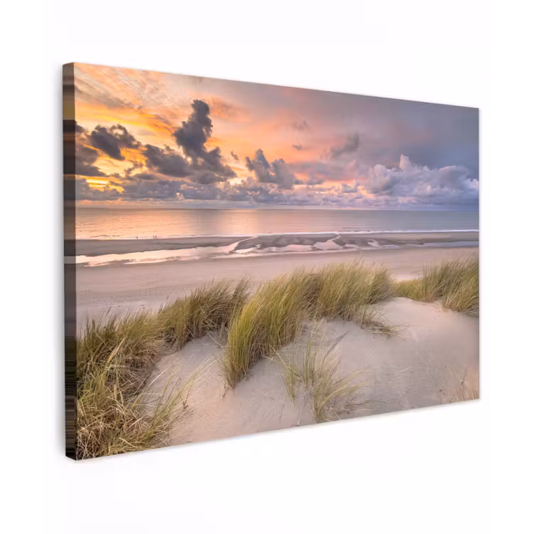 Zonsondergang - Duin - Strand - Planten - Zee canvas 2cm klein -z3d