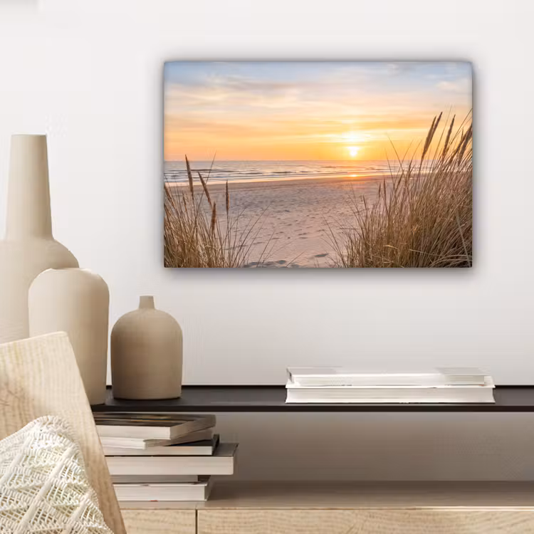 Zonsondergang - Duinen - Zee canvas 2cm klein -sfeer6