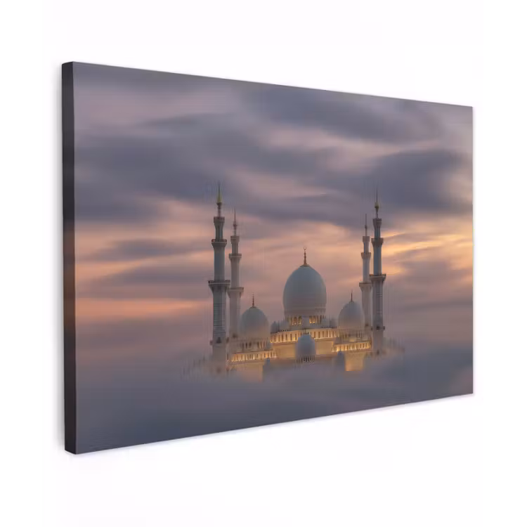 Zonsondergang - Moskee - Wolken canvas 2cm klein -z3d