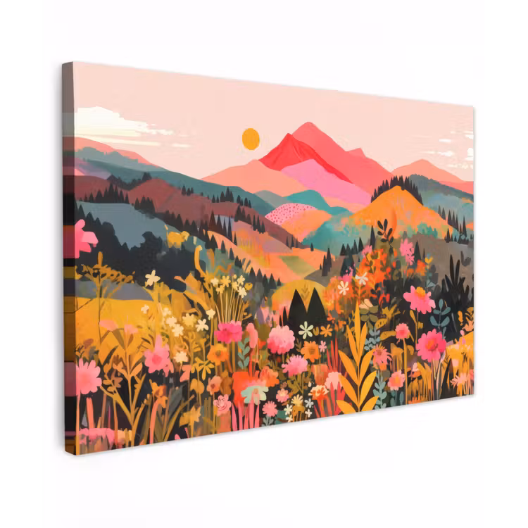 Zonsondergang - Bergvallei - Contrast canvas 2cm klein -z3d