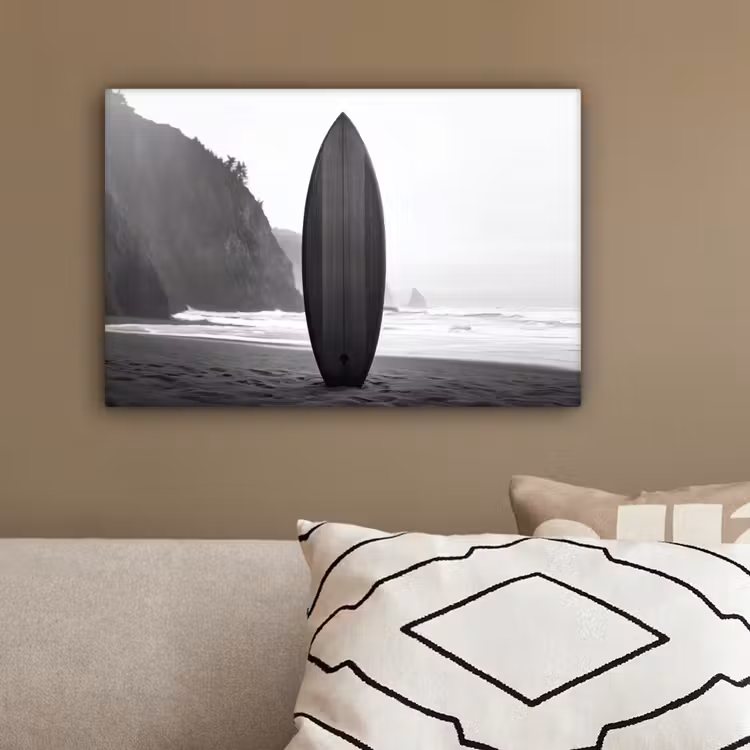 Surfplank - Zand - Zee canvas 2cm klein -sfeer3