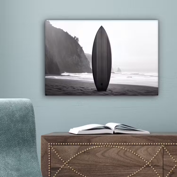 Surfplank - Zand - Zee canvas 2cm klein -sfeer4