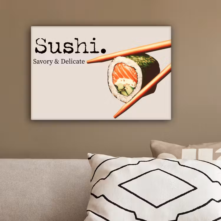 Sushi - Zalm - Rijst - Japans canvas 2cm klein -sfeer3