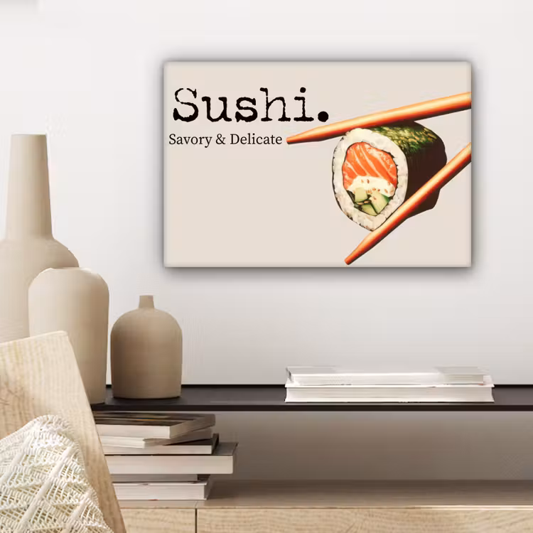 Sushi - Zalm - Rijst - Japans canvas 2cm klein -sfeer6