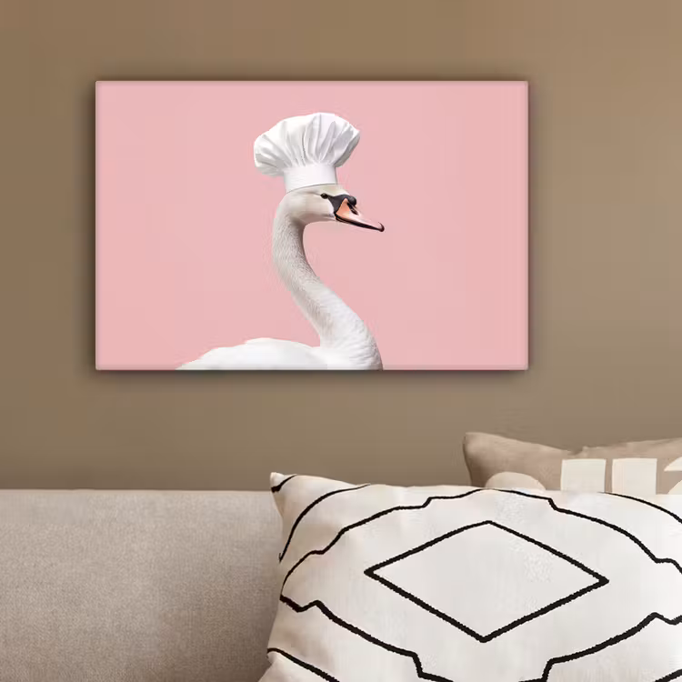Zwaan - Koksmuts - Mooi - Klassiek canvas 2cm klein -sfeer3