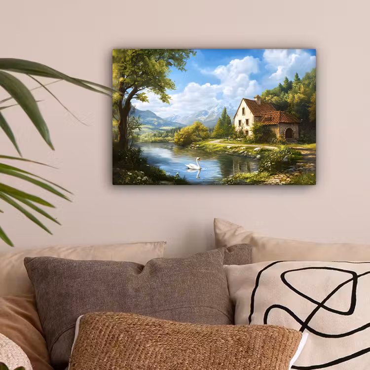 Zwaan - Bomen - Rust canvas 2cm klein -sfeer1