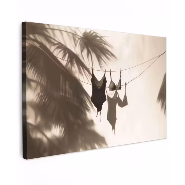 Badkleding - Palmbomen - Schaduw - Tropisch canvas 2cm klein -z3d