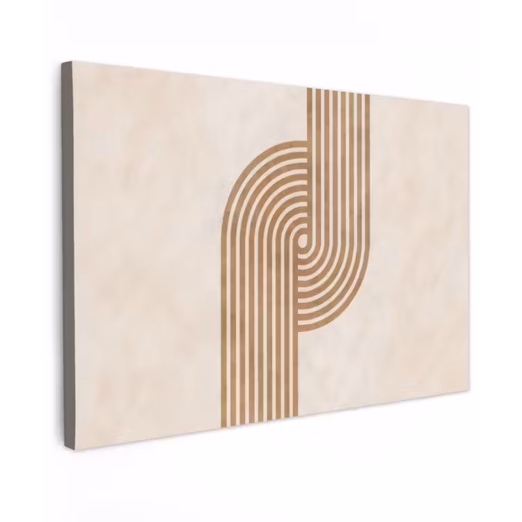 Symmetrische bocht - Koperkleurig canvas 2cm klein -z3d