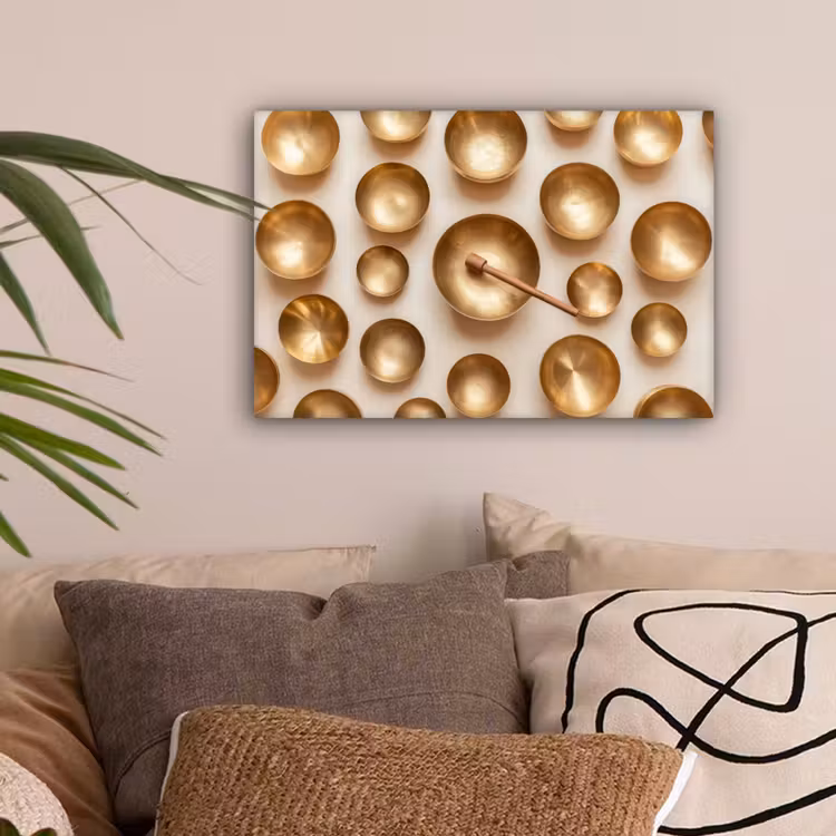Symmetrisch - Goud - Brons - Balans canvas 2cm klein -sfeer1