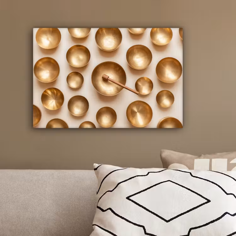Symmetrisch - Goud - Brons - Balans canvas 2cm klein -sfeer3