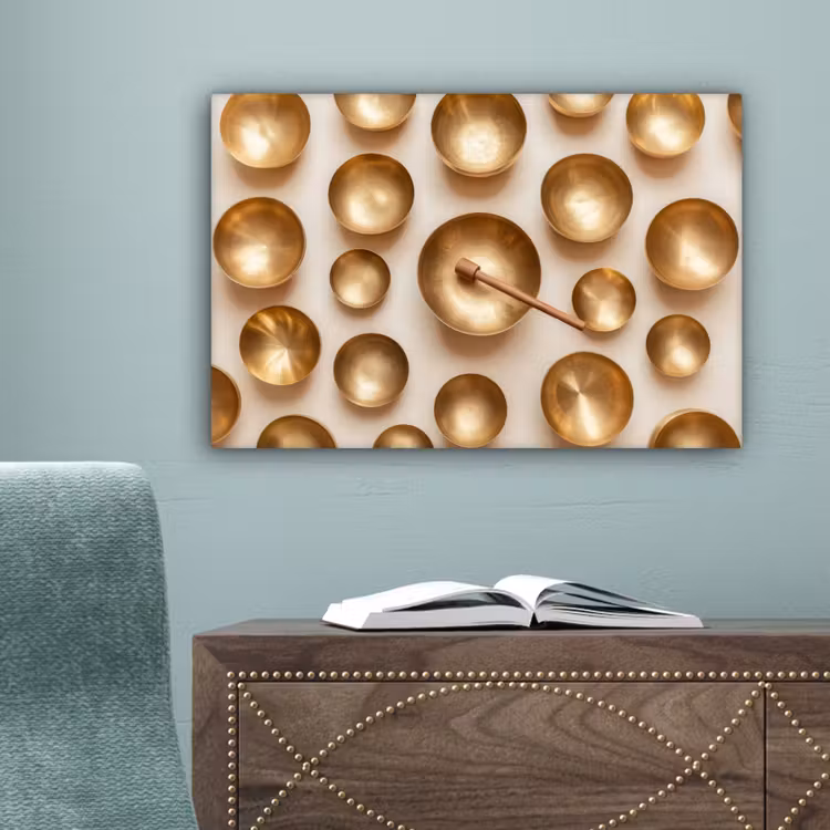 Symmetrisch - Goud - Brons - Balans canvas 2cm klein -sfeer4