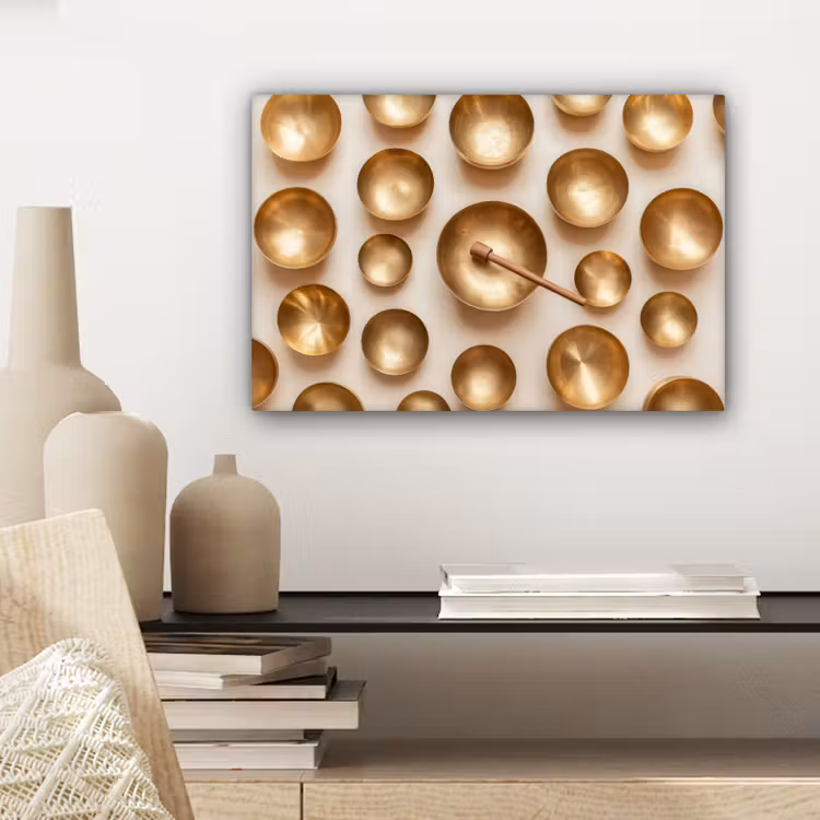 Symmetrisch - Goud - Brons - Balans canvas 2cm klein -sfeer6
