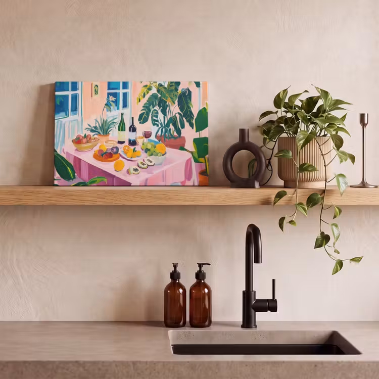 Tafel - Wijn - Fruit canvas 2cm klein -sfeer3