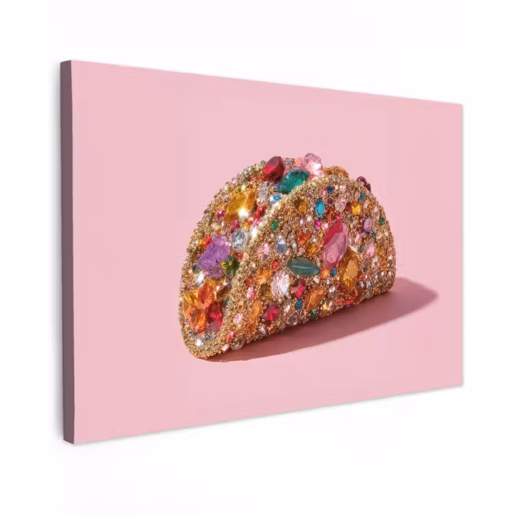 Taco - Kleurrijk - Edelstenen - Goud canvas 2cm klein -z3d