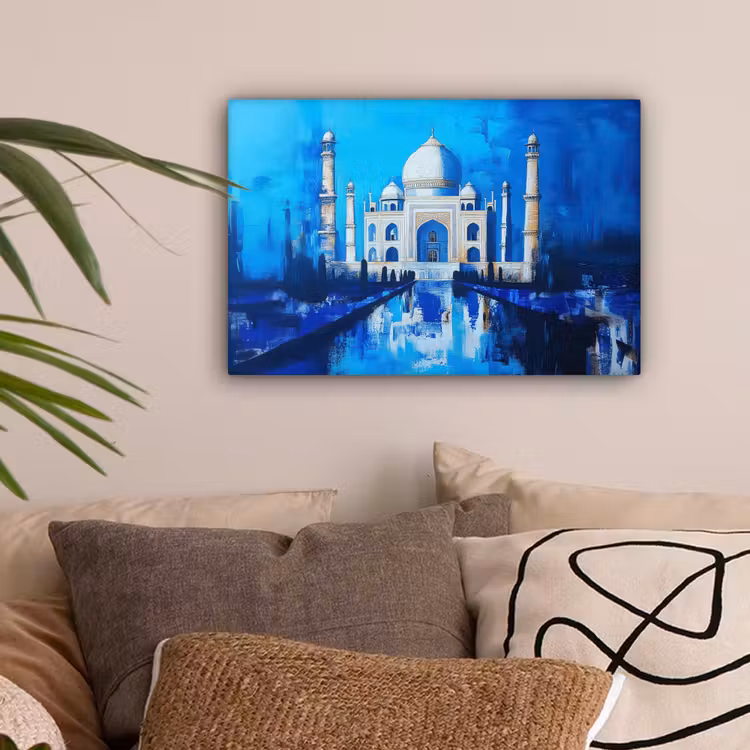 Taj Mahal - Ramadan - Blauw - Islamitische canvas 2cm klein -sfeer1