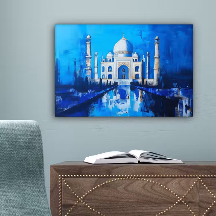 Taj Mahal - Ramadan - Blauw - Islamitische canvas 2cm klein -sfeer4
