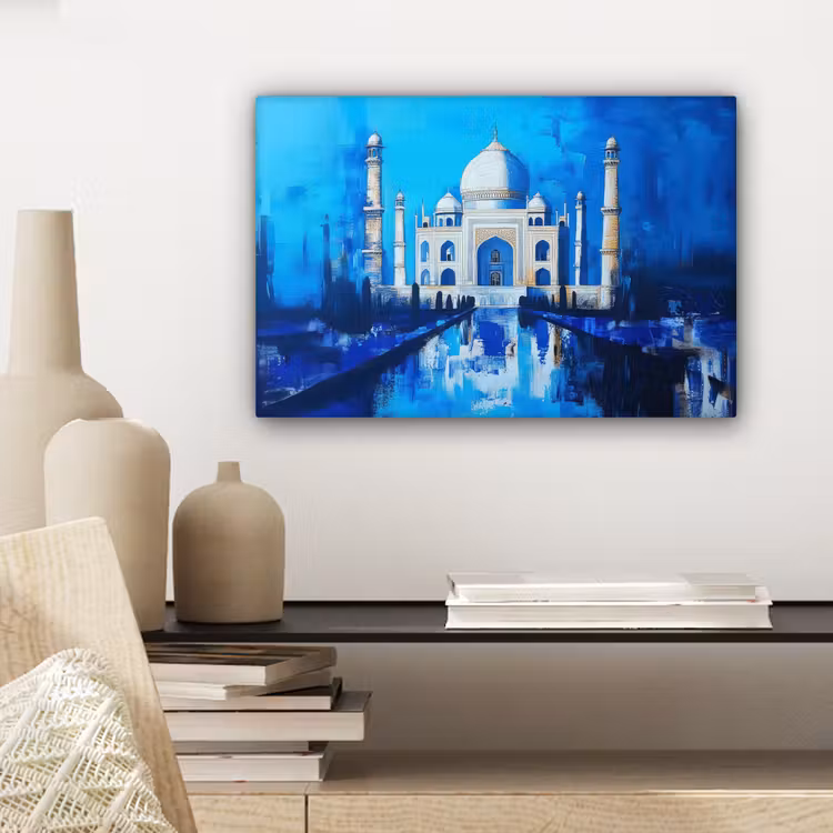 Taj Mahal - Ramadan - Blauw - Islamitische canvas 2cm klein -sfeer6