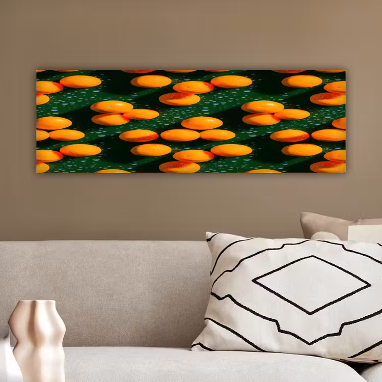 Mandarijn - Oranje - Druppels - Groen canvas 2cm klein 828 -sfeer3