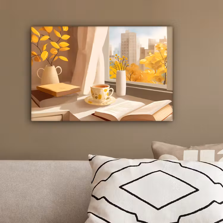 Thee - Boek - Thee - Herfst canvas 2cm klein -sfeer3