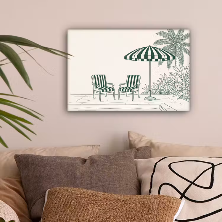 Terras - Illustratie - Groen canvas 2cm klein -sfeer1