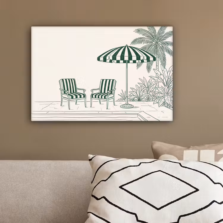 Terras - Illustratie - Groen canvas 2cm klein -sfeer3