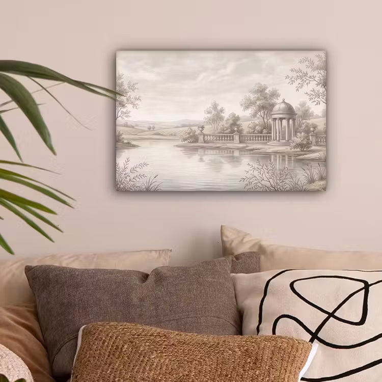 Terras - Water - Natuur - Landschap canvas 2cm klein -sfeer1